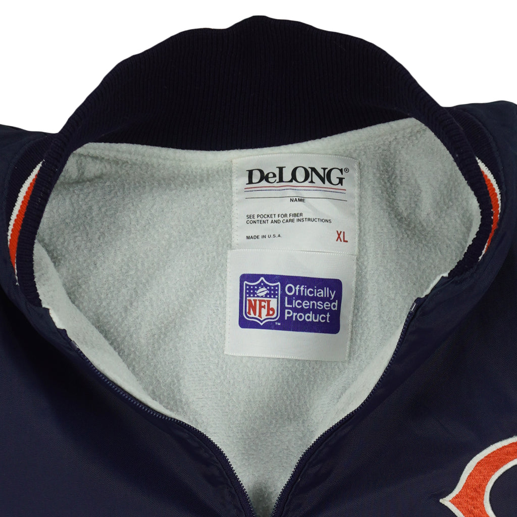 NFL (Delong) - Chicago Bears 1/4 Zip-Up Windbreaker 1990s X-Large Vintage Retro Football