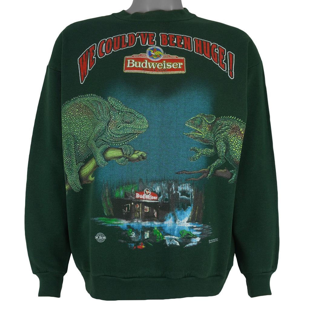 Budweiser (Tultex) - We Could Have Been Huge Lizards Sweatshirt 1997 Large Vintage Retro