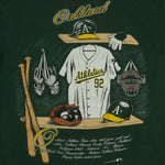 MLB (Nutmeg) - Oakland Athletics Locker Room T-Shirt 1991 Large Vintage Retro Baseball