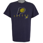 NBA (Logo Athletic) - Indiana Pacers Embroidered T-Shirt 1990s Large Vintage Retro Basketball