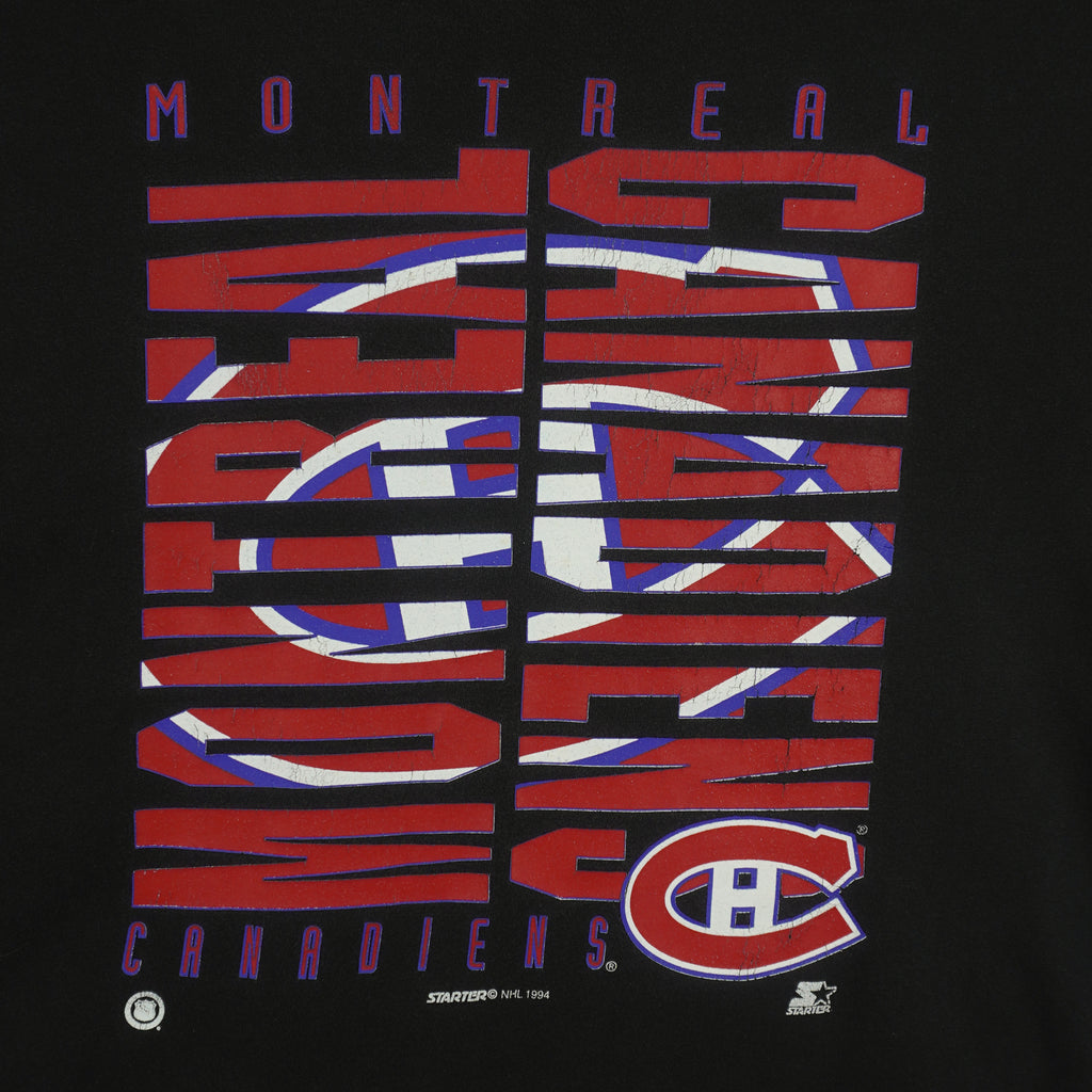 Starter - Montreal Canadiens Big Logo T-Shirt 1994 Large Vintage Retro Hockey