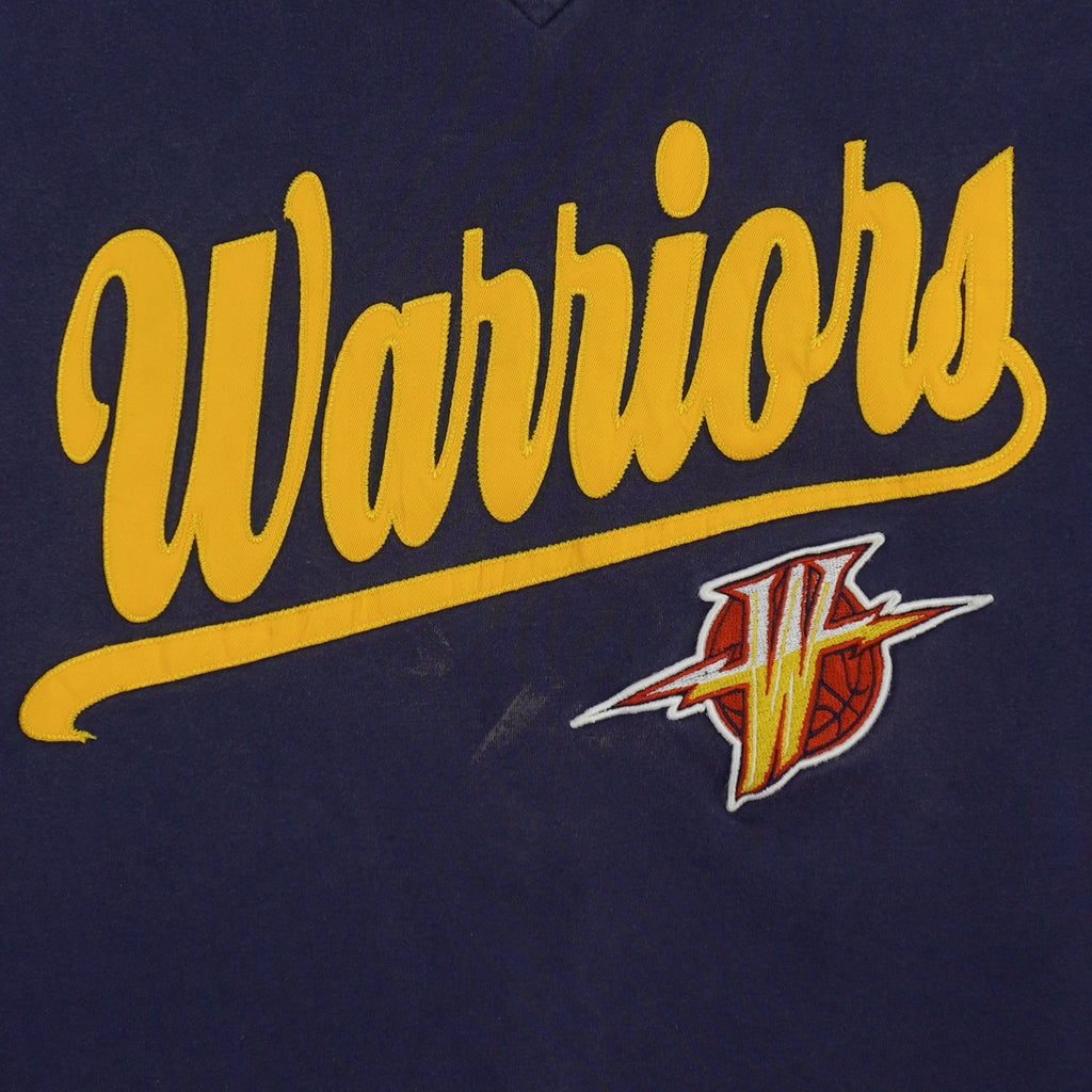 NBA (Lee) - Golden State Warriors V-Neck T-Shirt 1990s Large Vintage Retro Basketball