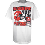 CFL (Delong) - Calgary Stampeders, Warning Full Body Contact T-Shirt 1995 X-Large