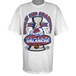 Starter - Colorado Avalanche Stanley Cup Champs T-Shirt 1996 Large Vintage Retro Hockey