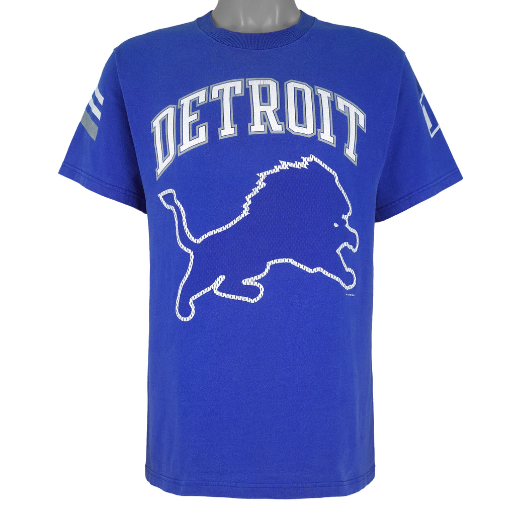 NFL (Pro Player) - Detroit Lions Big Spell-Out T-Shirt 1997 Medium Vintage Retro Football