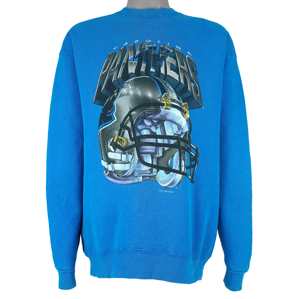 NFL (Salem) - Carolina Panthers Helmet Crew Neck Sweatshirt 1995 X-Large Vintage Retro Football