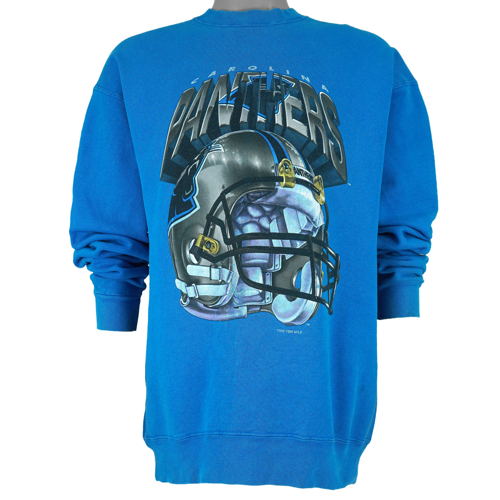 NFL (Salem) - Carolina Panthers Helmet Crew Neck Sweatshirt 1995 X-Large Vintage Retro Football