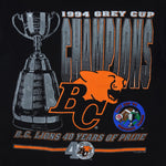 CFL (CGW) - B.C. Lions Grey Cup Champions T-Shirt 1994 Medium Vintage Retro Football