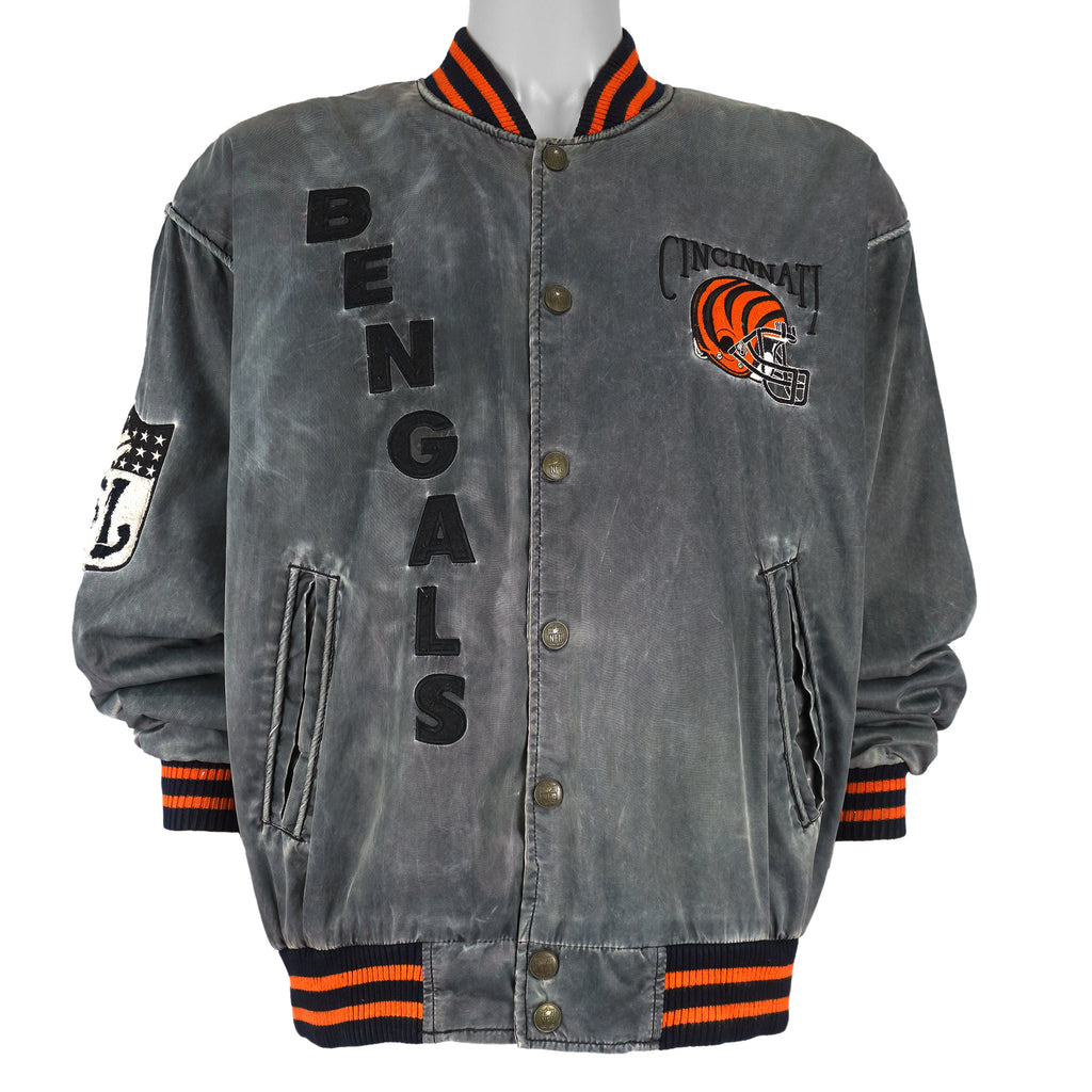 NFL (Campri) - Cincinnati Bengals Varsity Jacket 1990s Large Vintage Retro Football