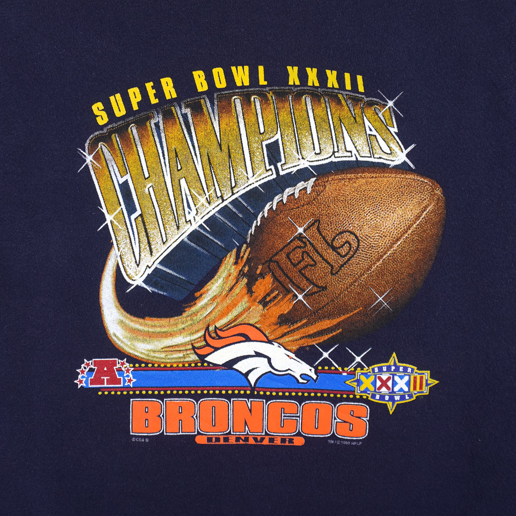 NFL (CSA) - Super Bowl XXXII, Denver Broncos Crew Neck Sweatshirt 1998 Small Vintage Retro Football