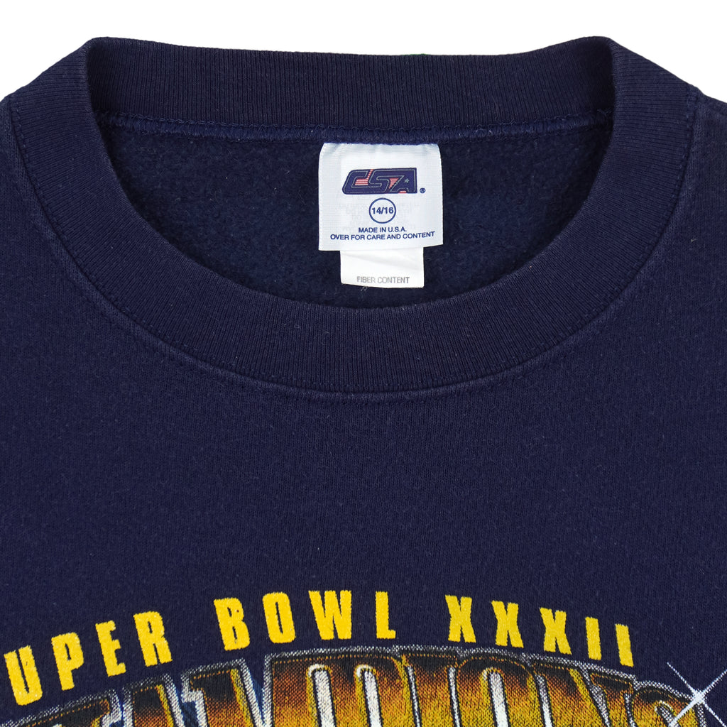 NFL (CSA) - Super Bowl XXXII, Denver Broncos Crew Neck Sweatshirt 1998 Small Vintage Retro Football