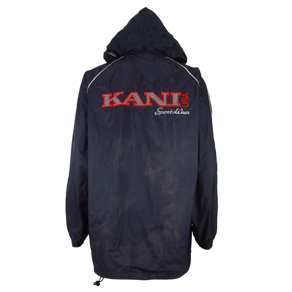 Karl Kani - Big Embroidered Logo Hooded Windbreaker 1990s X-Large Vintage Retro