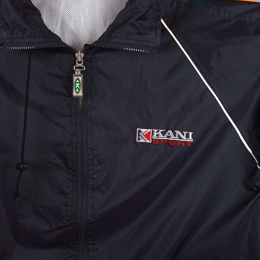 Karl Kani - Big Embroidered Logo Hooded Windbreaker 1990s X-Large Vintage Retro