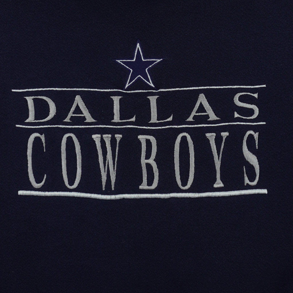 NFL (Logo 7) - Dallas Cowboys Crew Neck Sweatshirt 1990s Large Vintage Retro Football