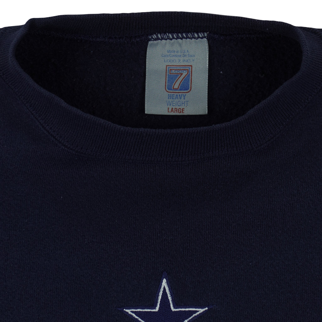 NFL (Logo 7) - Dallas Cowboys Crew Neck Sweatshirt 1990s Large Vintage Retro Football