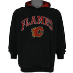 Reebok - Calgary Flames Hooded Sweatshirt 1990s Large Vintage Retro Hockey