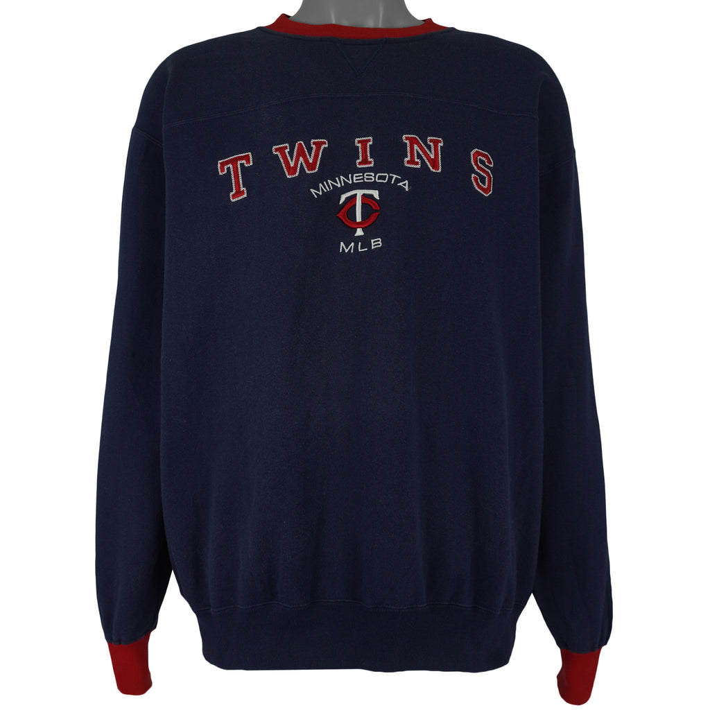 MLB (Lee) - Minnesota Twins Embroidered Sweatshirt 1990s Large Vintage Retro Baseball