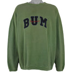 Vintage (B.U.M.) - Green BUM Equipment Crew Neck Sweatshirt 1990s XX-Large Vintage Retro