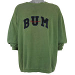 Vintage (B.U.M.) - Green BUM Equipment Crew Neck Sweatshirt 1990s XX-Large Vintage Retro