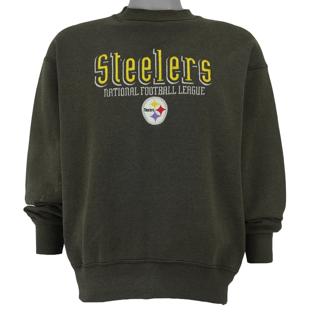 NFL - Pittsburgh Steelers Embroidered Sweatshirt 1990s Large Vintage Retro Football