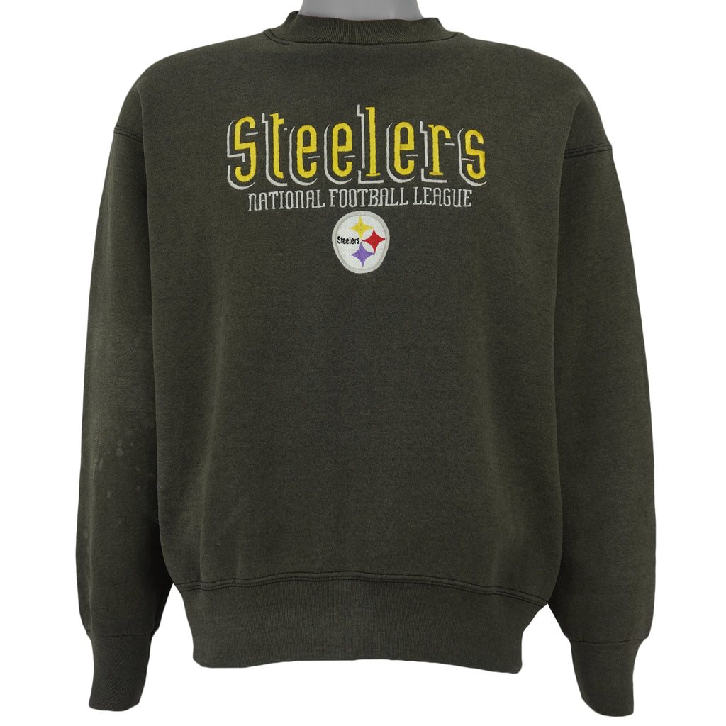 NFL - Pittsburgh Steelers Embroidered Sweatshirt 1990s Large Vintage Retro Football