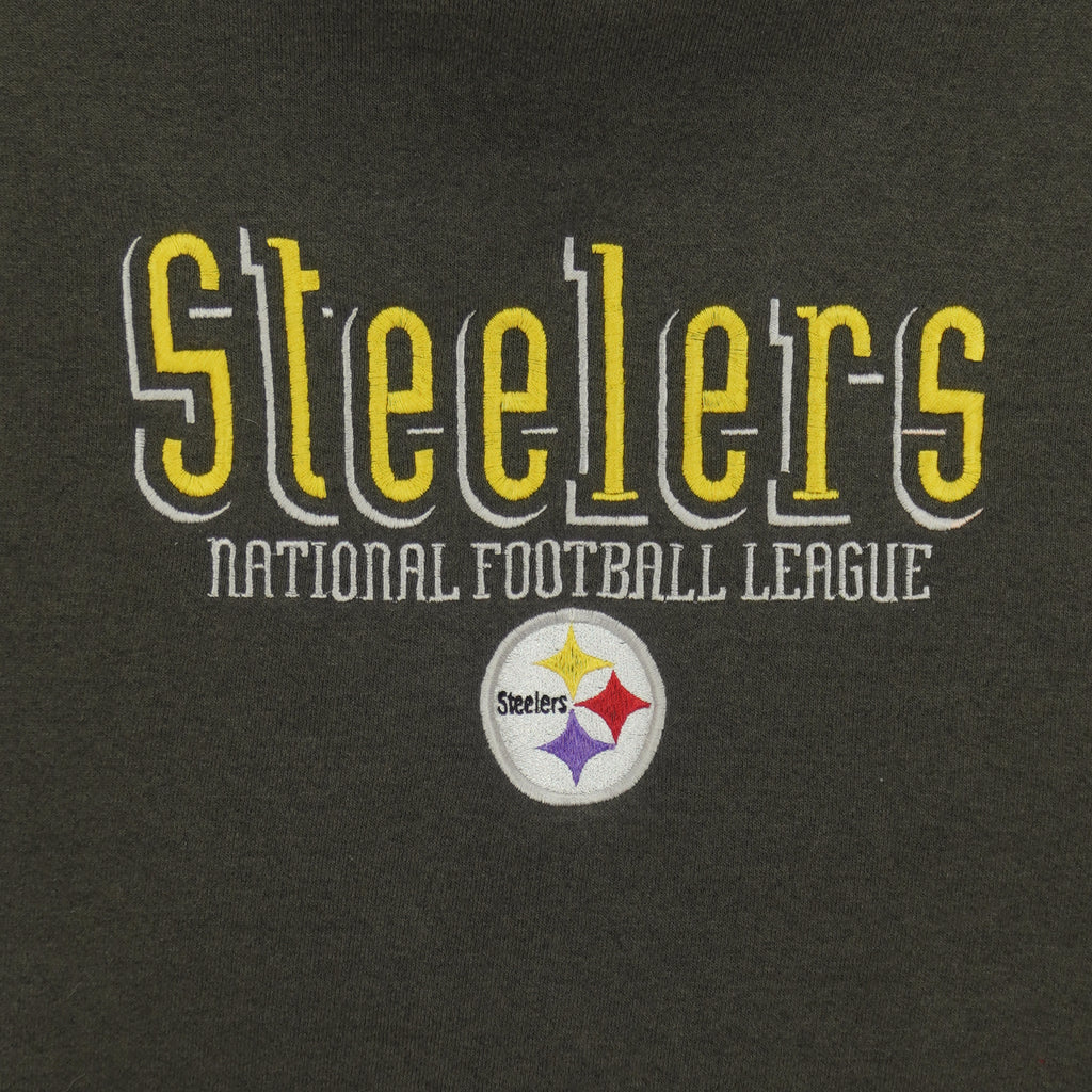 NFL - Pittsburgh Steelers Embroidered Sweatshirt 1990s Large Vintage Retro Football