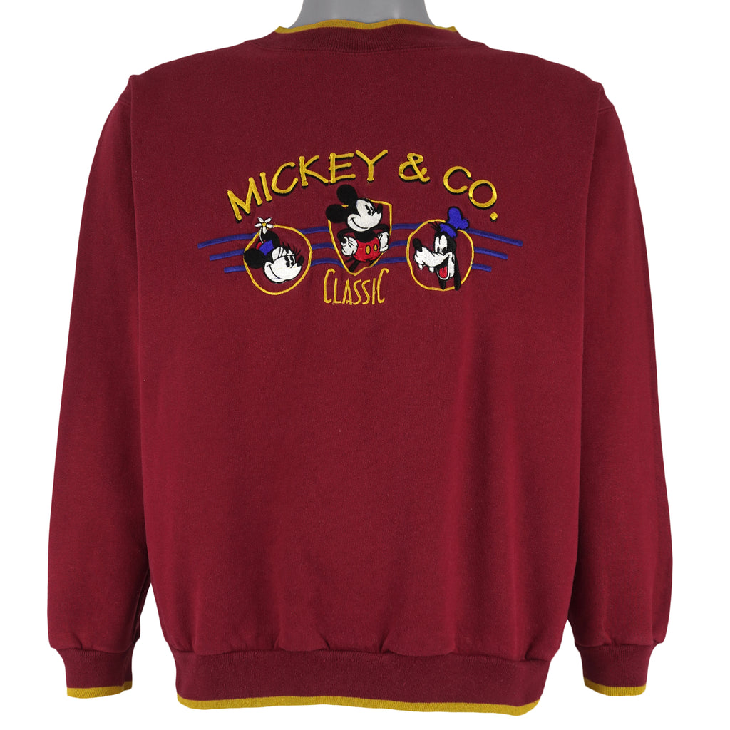 Disney (Mickey& Co.) - Mickey Mouse Classic Crew Neck Sweatshirt 1990s Medium Vintage Retro