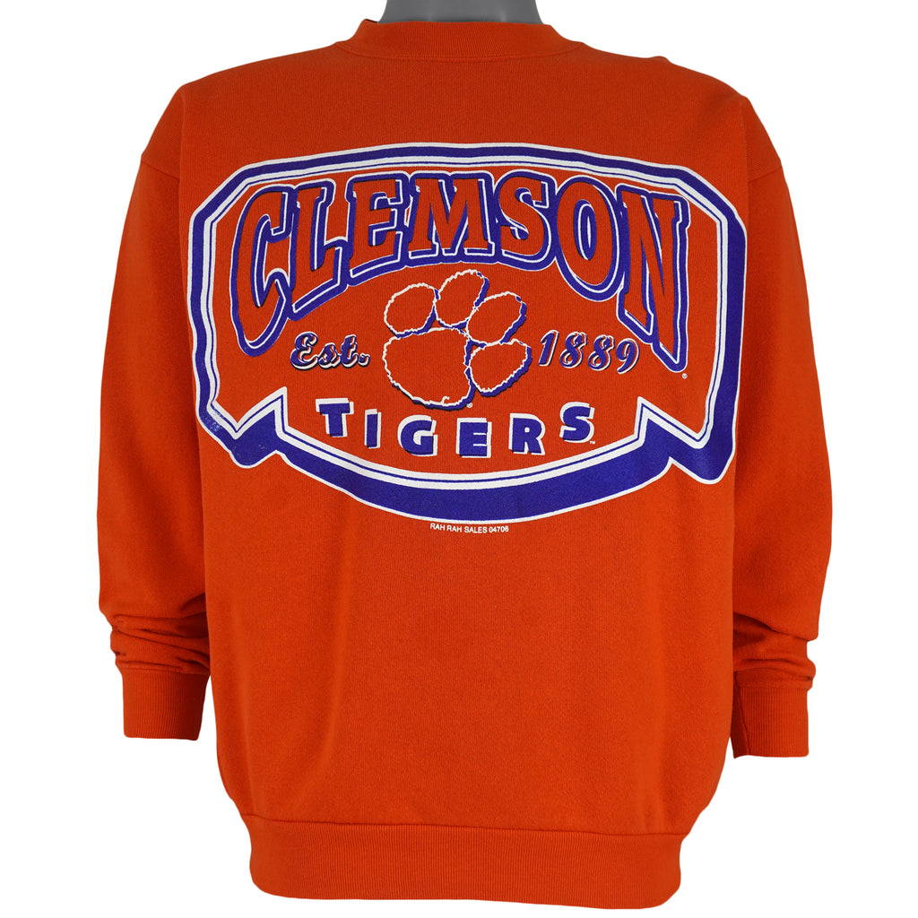 NCAA (Tultex) - Clemson Tigers Crew Neck Sweatshirt 1990s Medium Vintage Retro