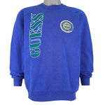 Guess - USA Goes First Class, Spell-Out Crew Neck Sweatshirt 1989 Large Vintage Retro