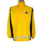 FUBU - Yellow Sports Series Hooded Jacket 1990s Large Vintage Retro