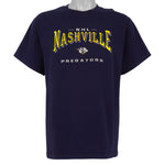 NHL (Lee) - Nashville Predators Embroidered T-Shirt 1990s Medium Vintage Retro Hockey