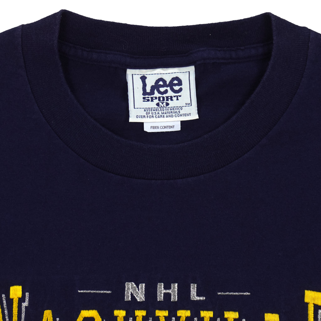 NHL (Lee) - Nashville Predators Embroidered T-Shirt 1990s Medium Vintage Retro Hockey