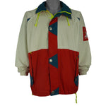 Helly Hansen - Off White, Red & Blue Colorblock Hooded Jacket 1990s Large Vintage Retro