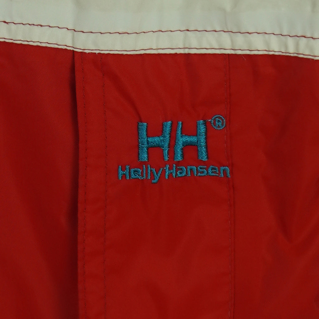 Helly Hansen - Off White, Red & Blue Colorblock Hooded Jacket 1990s Large Vintage Retro