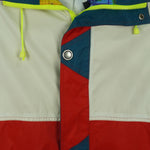 Helly Hansen - Off White, Red & Blue Colorblock Hooded Jacket 1990s Large Vintage Retro