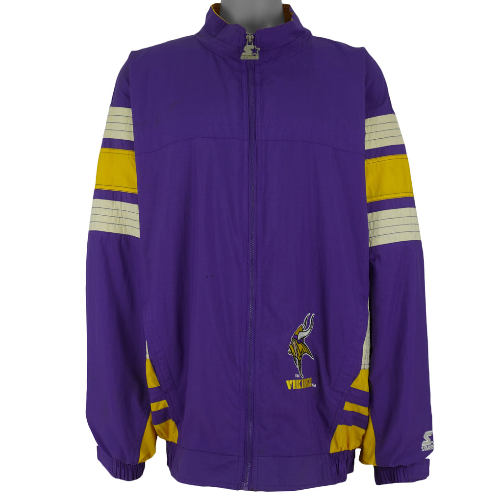 Starter - Purple Minnesota Vikings Track Jacket 1990s X-Large Vintage Retro Football