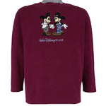 Disney - Mickey & Minnie Embroidered Crew Neck Sweatshirt 1990s Large