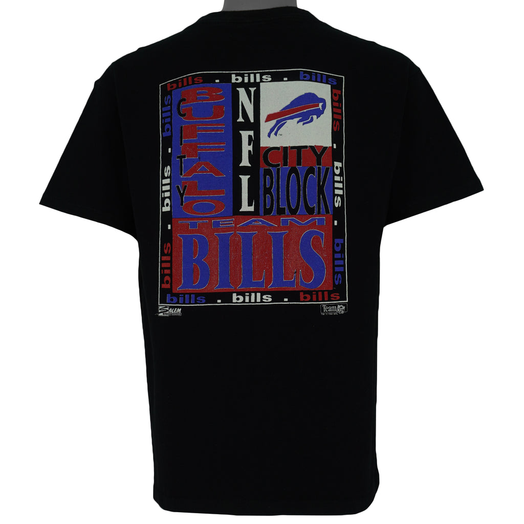 NFL (Salem) - Buffalo Bills City Block T-Shirt 1991 Large Vintage Retro Football