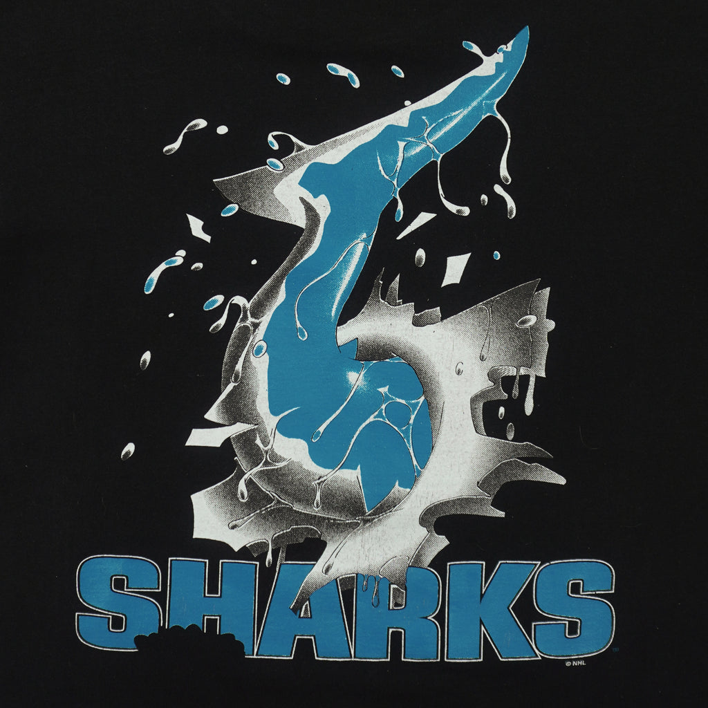 NHL (Home Team) - San Jose Sharks Breakout T-Shirt 1990s Large Vintage Retro Hockey