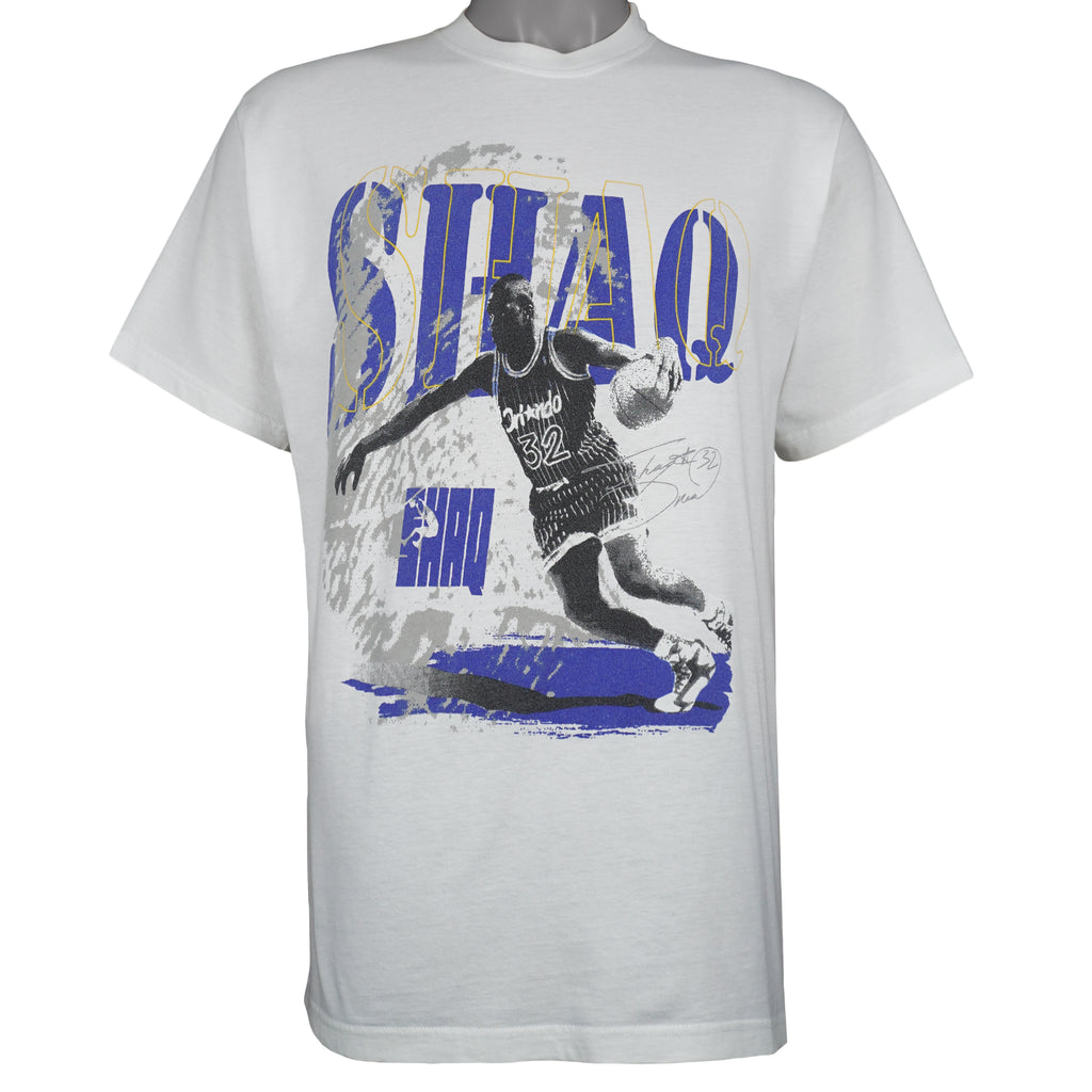 Reebok - NBA Orlando Magic, Shaq #32 Autographed T-Shirt 1990s Large Vintage Retro Basketball