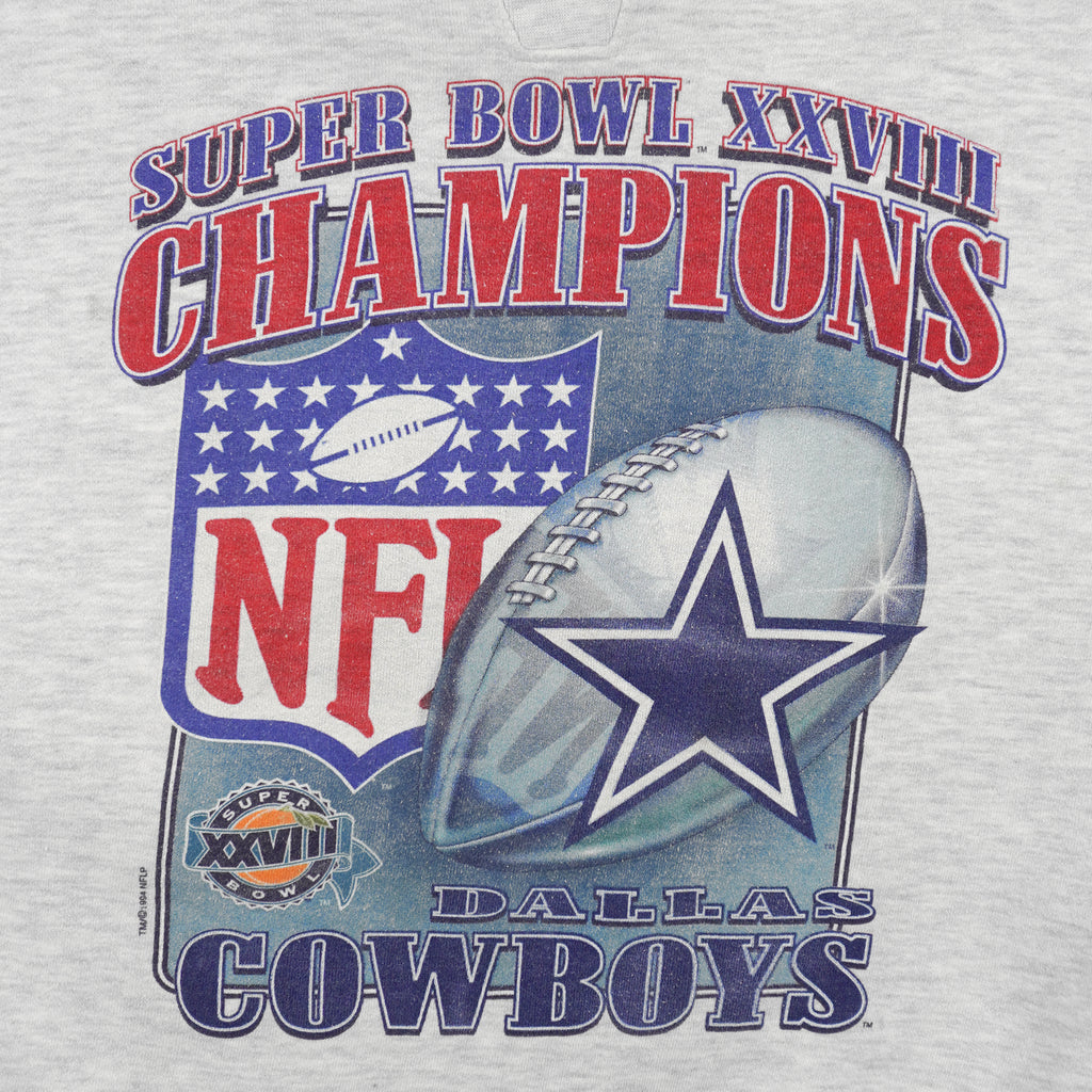 Starter - Dallas Cowboys, Super Bowl XXVIII Champions Sweatshirt 1994 Large Vintage Retro Football