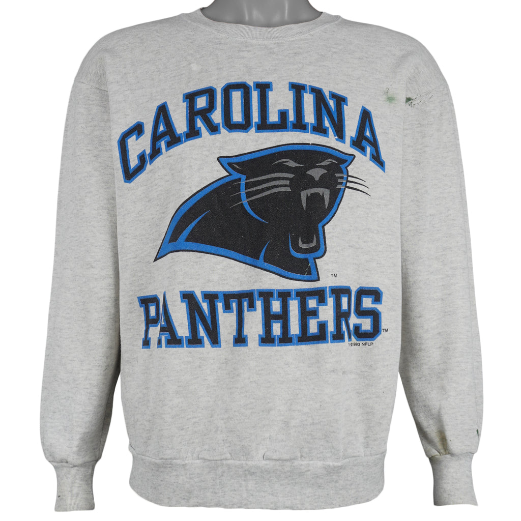 NFL (Delta) - Carolina Panthers Big Logo Crew Neck Sweatshirt 1993 Large Vintage Retro Football