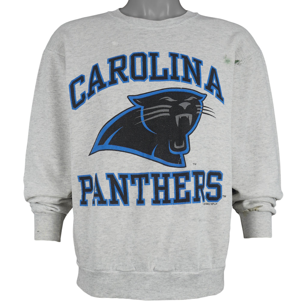 NFL (Delta) - Carolina Panthers Big Logo Crew Neck Sweatshirt 1993 Large Vintage Retro Football