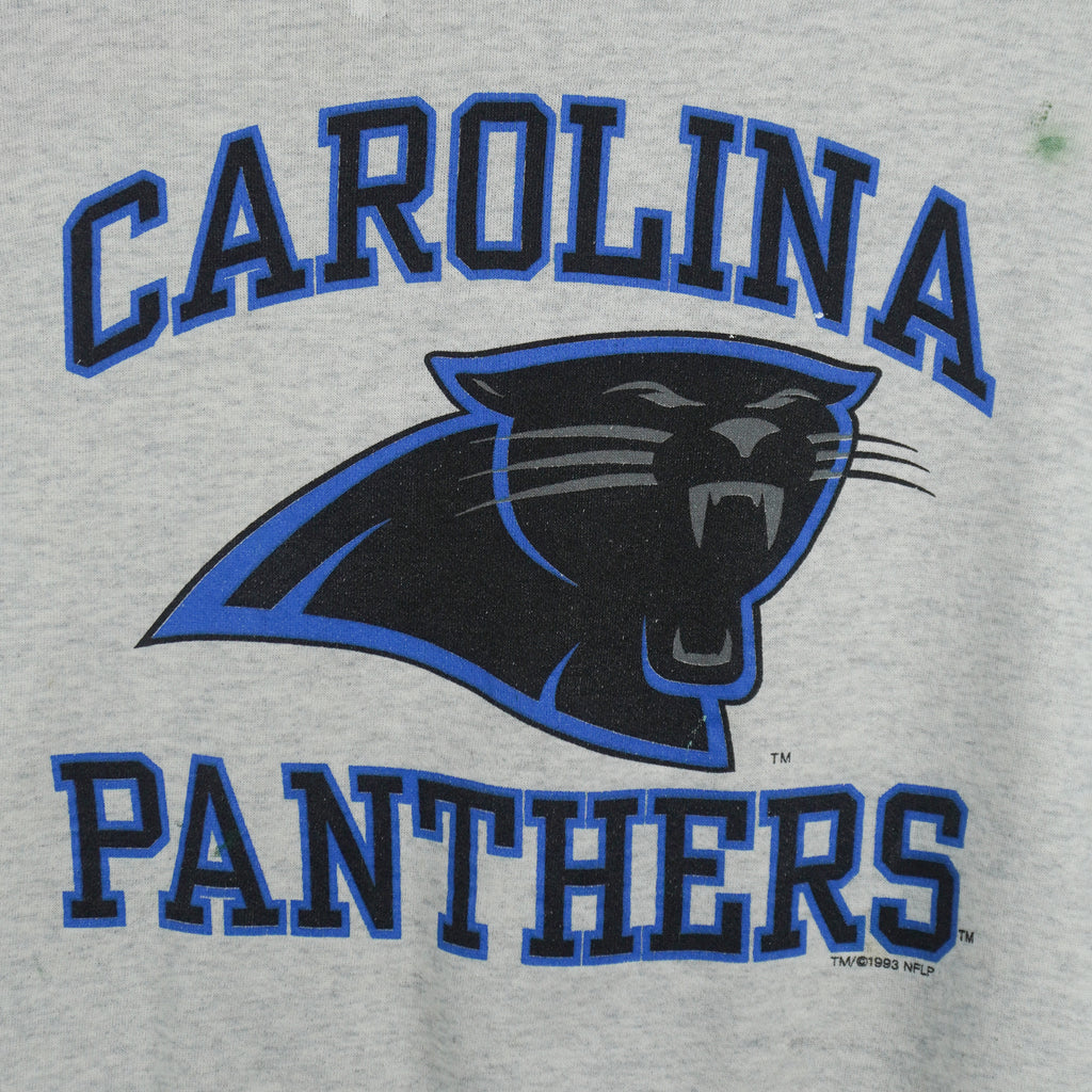 NFL (Delta) - Carolina Panthers Big Logo Crew Neck Sweatshirt 1993 Large Vintage Retro Football