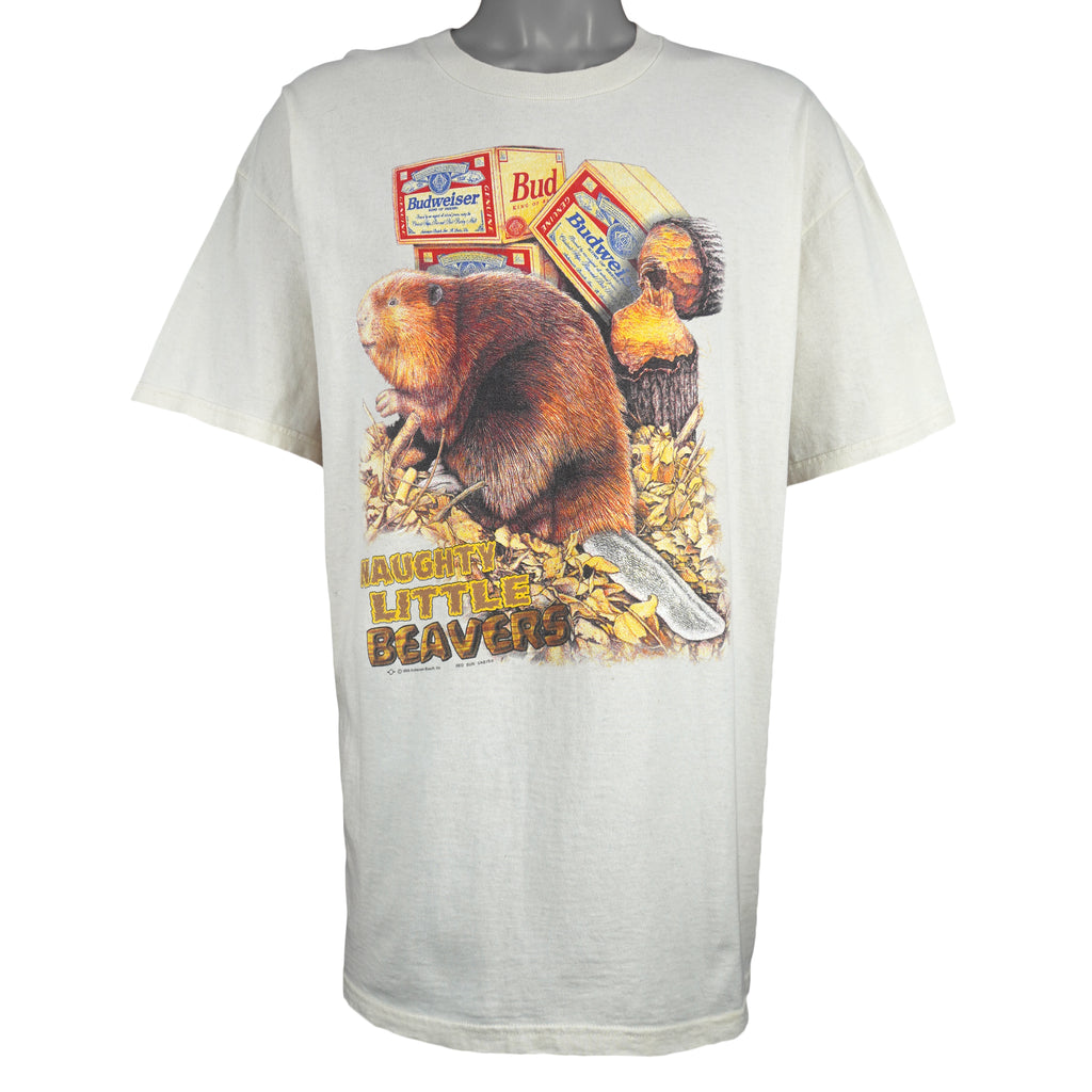 Budweiser (All American wear) - Naughty Little Beavers T-Shirt 1999 X-Large Vintage Retro