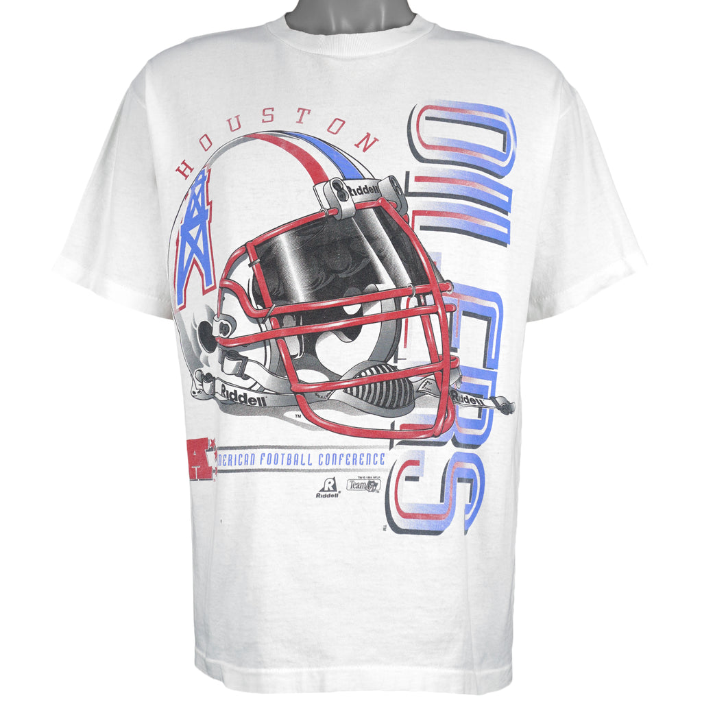 NFL (Riddell) - Houston Oilers Helmet T-Shirt 1994 Large Vintage Retro Football