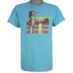 Vintage - Girl On The Beach Single Stitch T-Shirt 1990s Medium