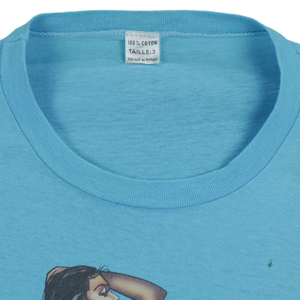 Vintage - Girl On The Beach Single Stitch T-Shirt 1990s Medium Vintage Retro