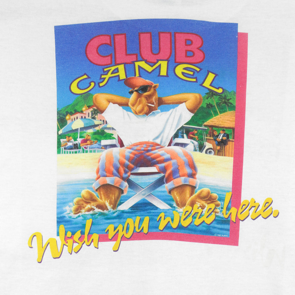 Vintage (Camel) - Beach Club Wish You Were Here T-Shirt 1990s X-Large Vintage Retro