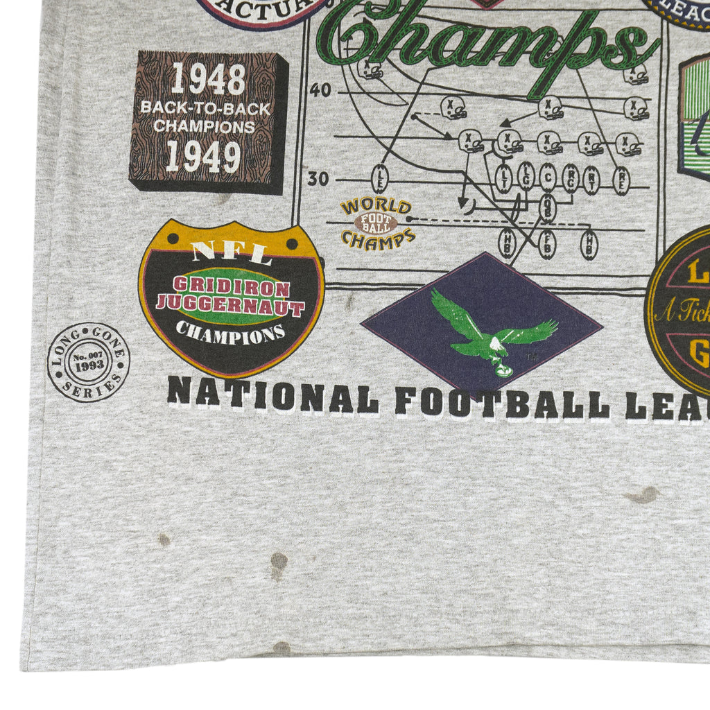 NFL (Long Gone) - Philadelphia Eagles World Champions T-Shirt 1992 Large Vintage Retro Football